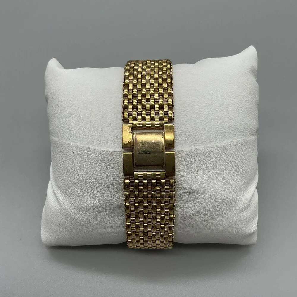 Nicolet Womens Watch 27mm Gold Tone Bracelet Date NC 1003 New Battery 8.5